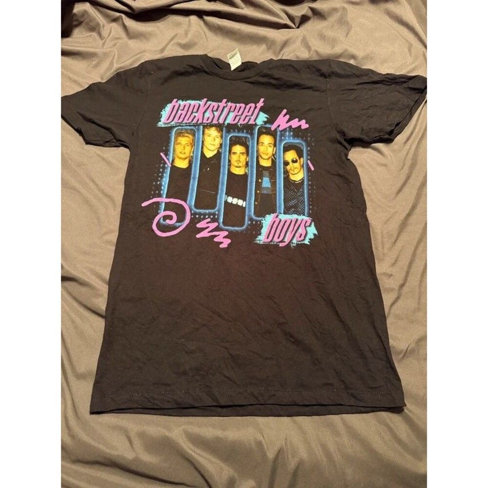 Vintage Backstreet Boys Boxes Navy Adult T-Shirt Size Small